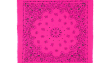 Kujten Large Cashmere Bandana Hachiko Bico Neon Pink