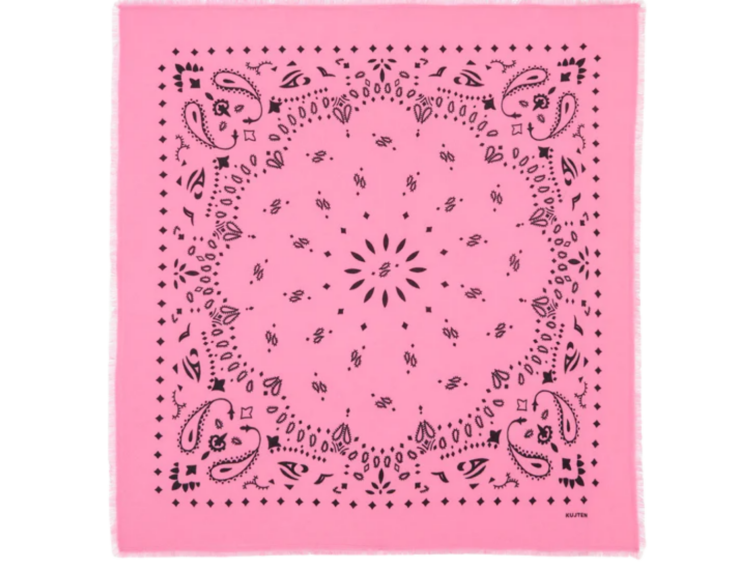 kujten large cashmere bandana hachiko bubble pink 1 1