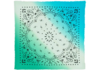 Kujten Large Cashmere Bandana Hachiko Dip Dye Jade Green