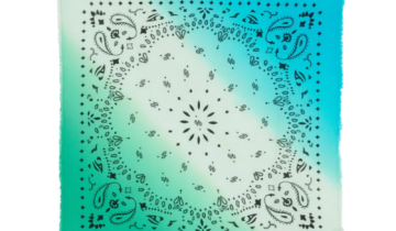 Kujten Large Cashmere Bandana Hachiko Dip Dye Jade Green