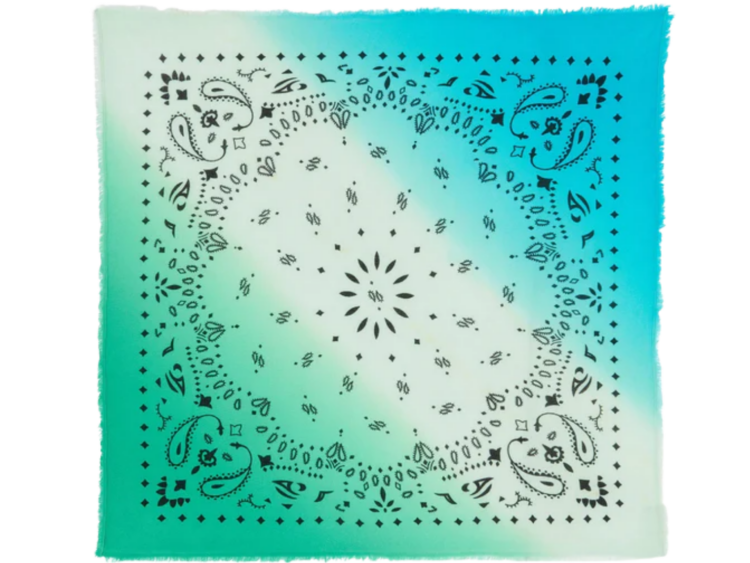 kujten large cashmere bandana hachiko dip dye jade green 1 1