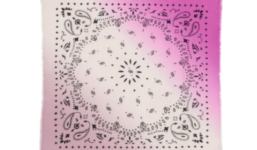 Kujten Large Cashmere Bandana Hachiko Dip Dye Pink Ballerina