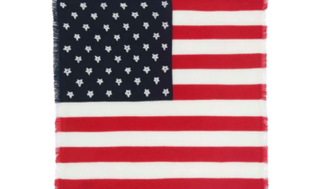 Kujten Small Cashmere Bandana Hachi Flag Tomato Red