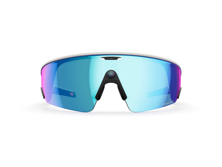 oakley meta vanguard ai smart glasses prizm sapphire lens white 1 1
