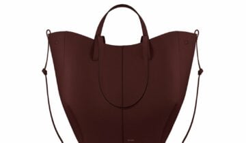 Polène Cyme Tote Edition Textured Black Cherry