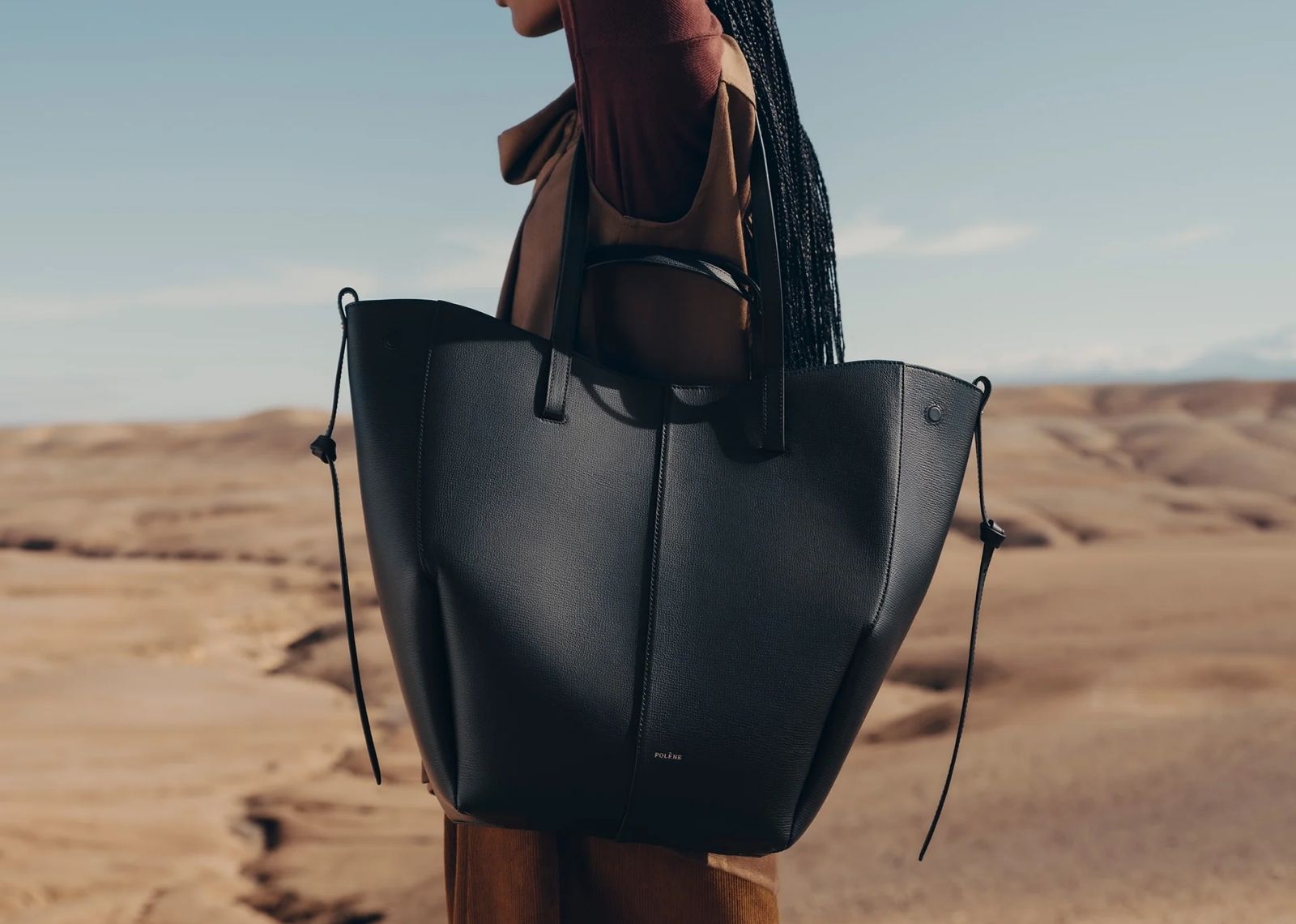 polene cyme tote edition textured black 2 1