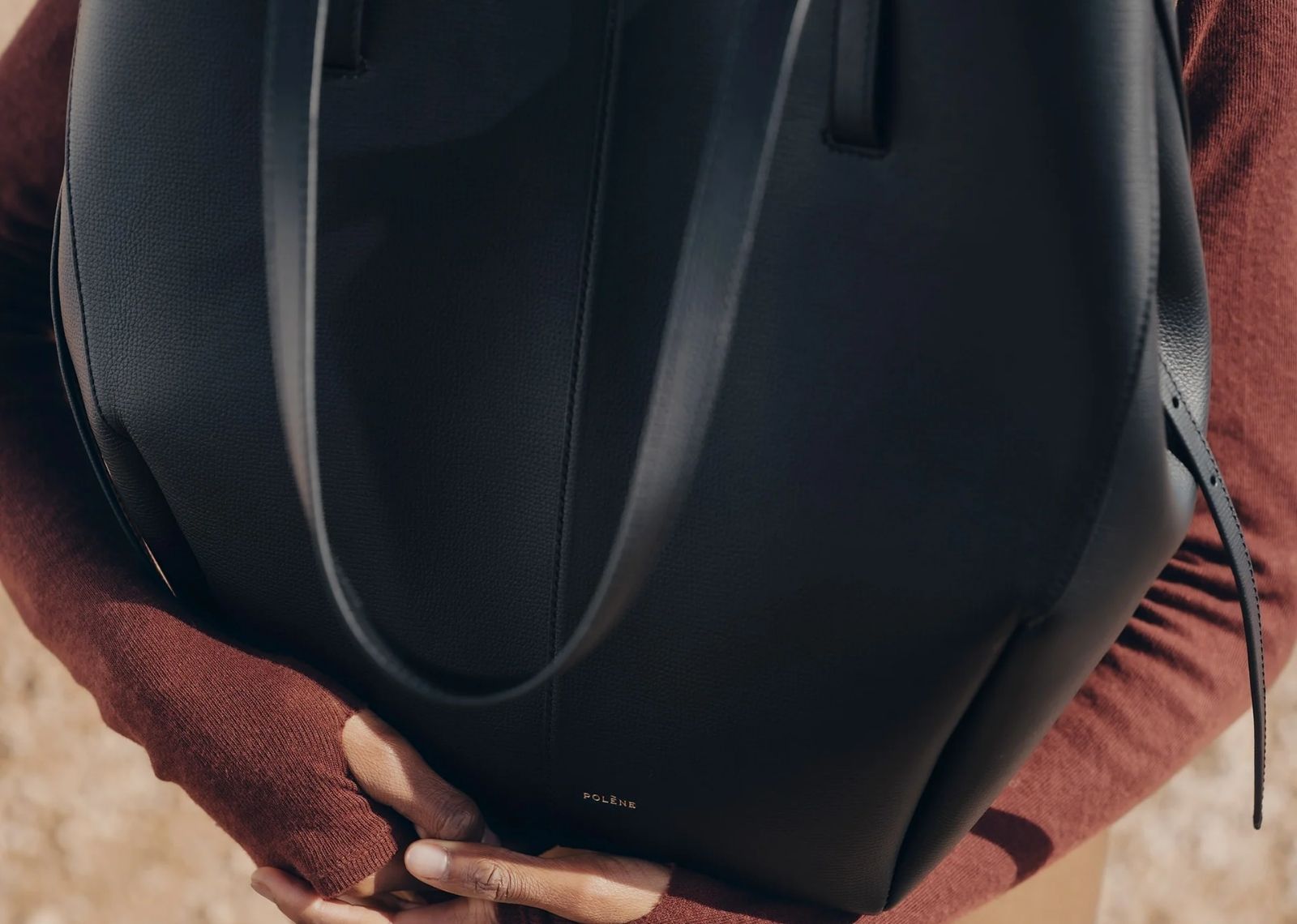 polene cyme tote edition textured black 3 1