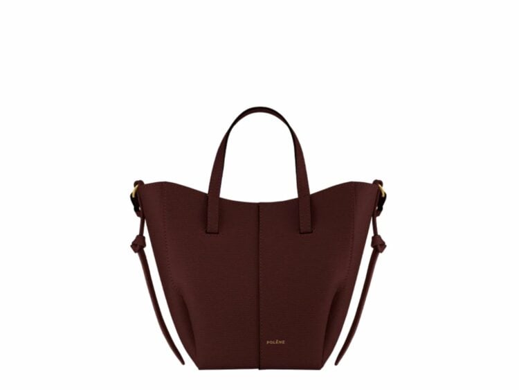 polene cyme tote nano edition textured black cherry 1 1