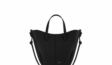 Polène Cyme Tote Nano Edition Textured Black