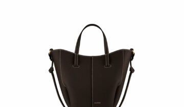 Polène Cyme Tote Nano Edition Textured Ebony