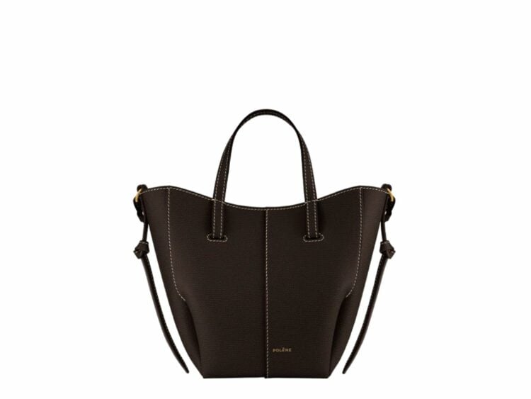 polene cyme tote nano edition textured ebony 1 1