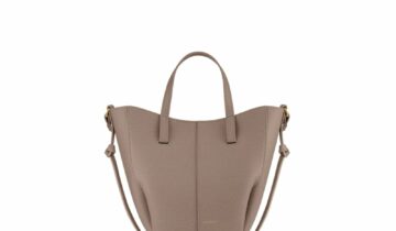Polène Cyme Tote Nano Edition Textured Taupe