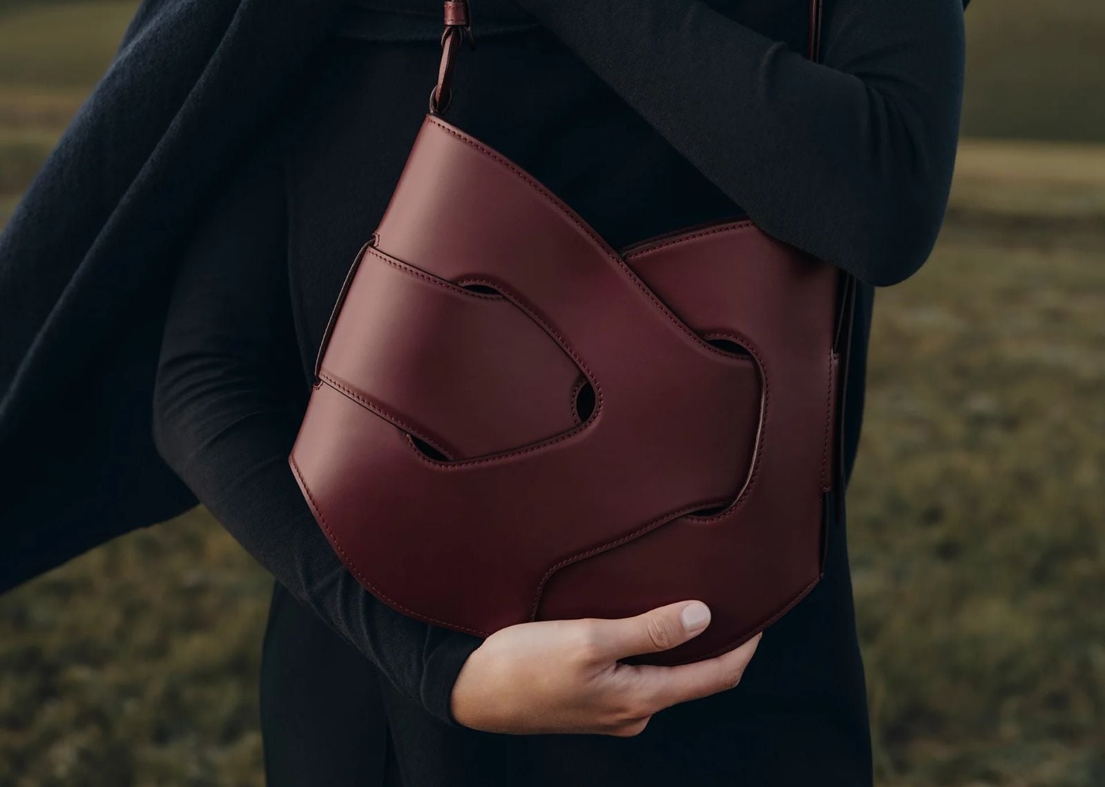 polene nodde hobo edition smooth black cherry 2 1