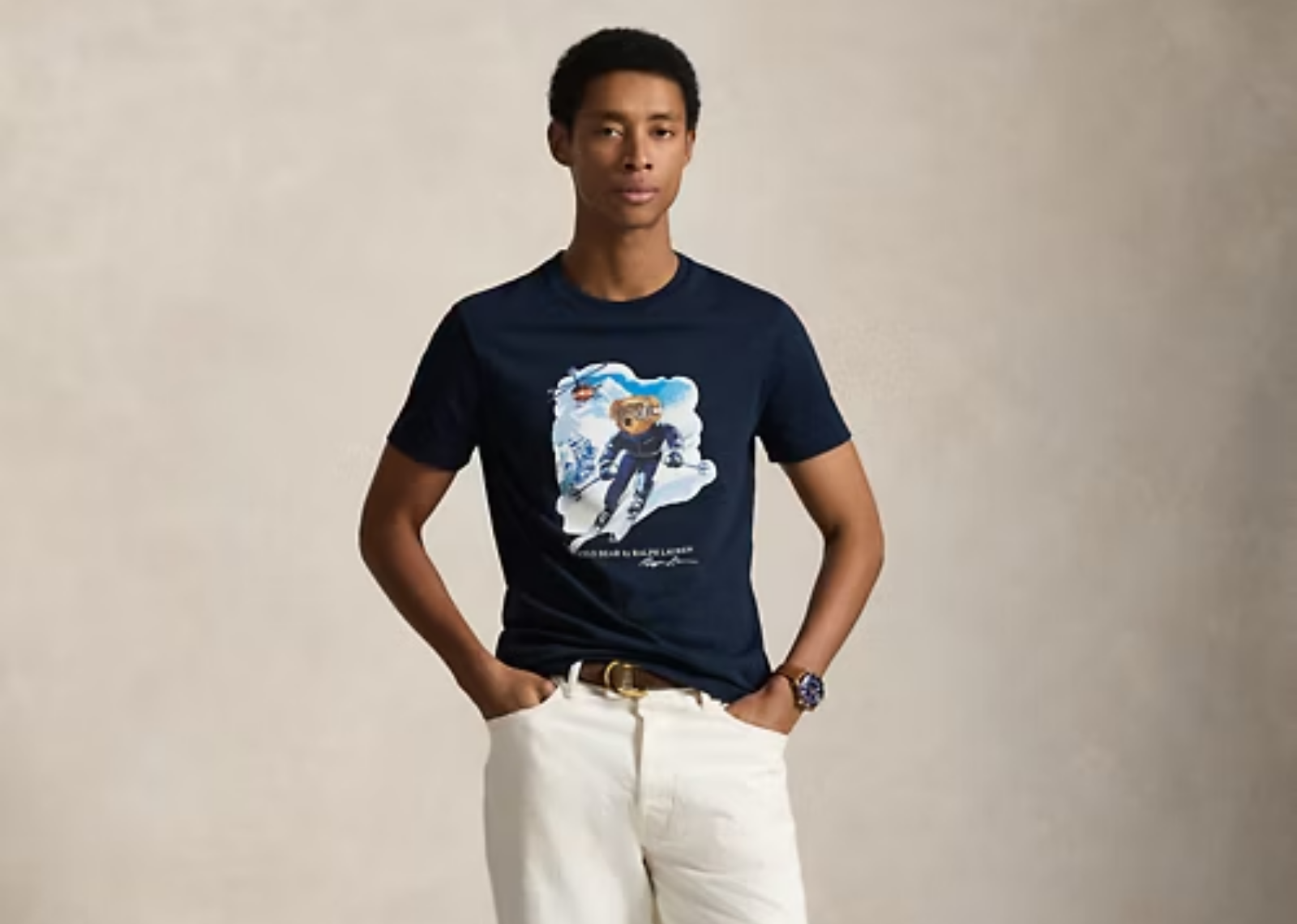 polo ralph lauren polo bear custom slim fit t shirt worth navy 2 1