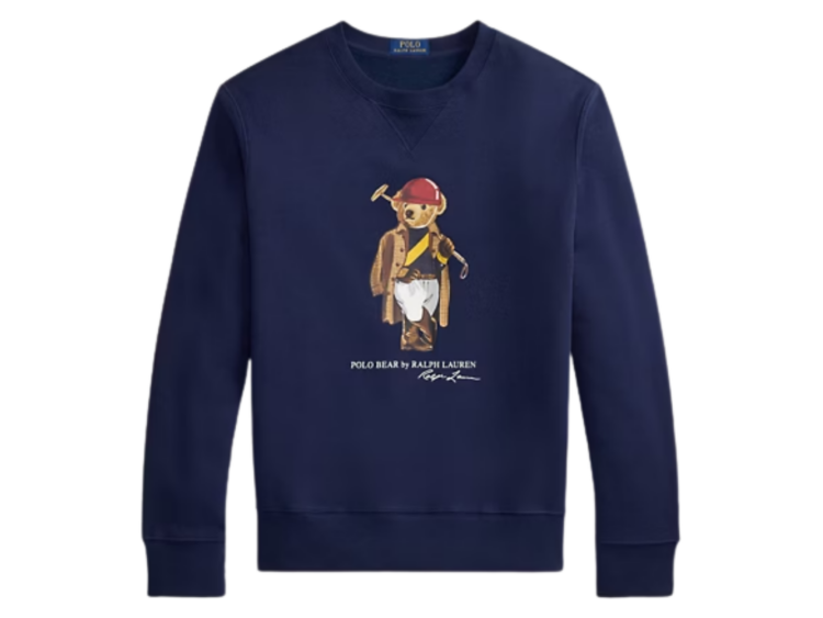 polo ralph lauren polo bear fleece sweatshirt newport navy 1 1