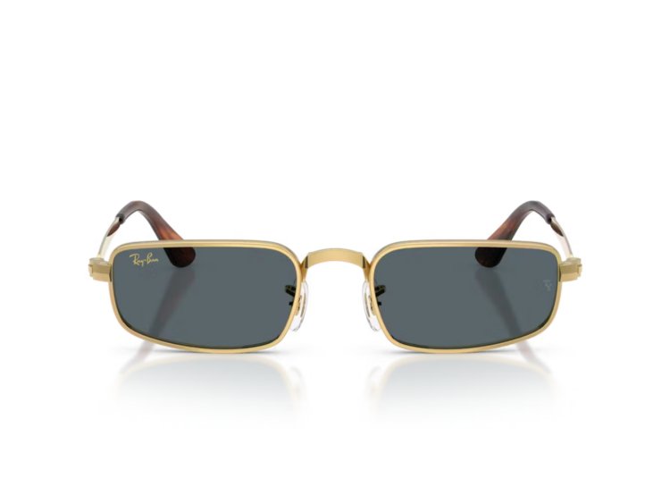 ray ban aap rocky rb3927 metal sunglasses blue solid lens arista gold 1 1