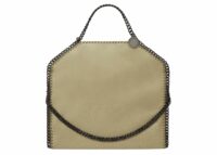 Stella McCartney Falabella Fold-Over Tote Bag Clotted Cream Silver