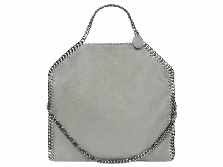 stella mccartney falabella fold over tote bag grey 1 1
