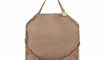 Stella McCartney Falabella Fold-Over Tote Bag Moss Gold