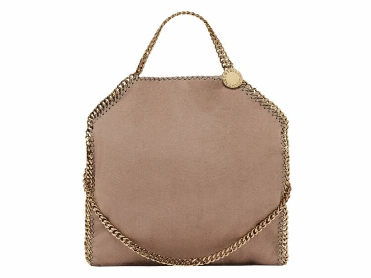 stella mccartney falabella fold over tote bag moss gold 1 1