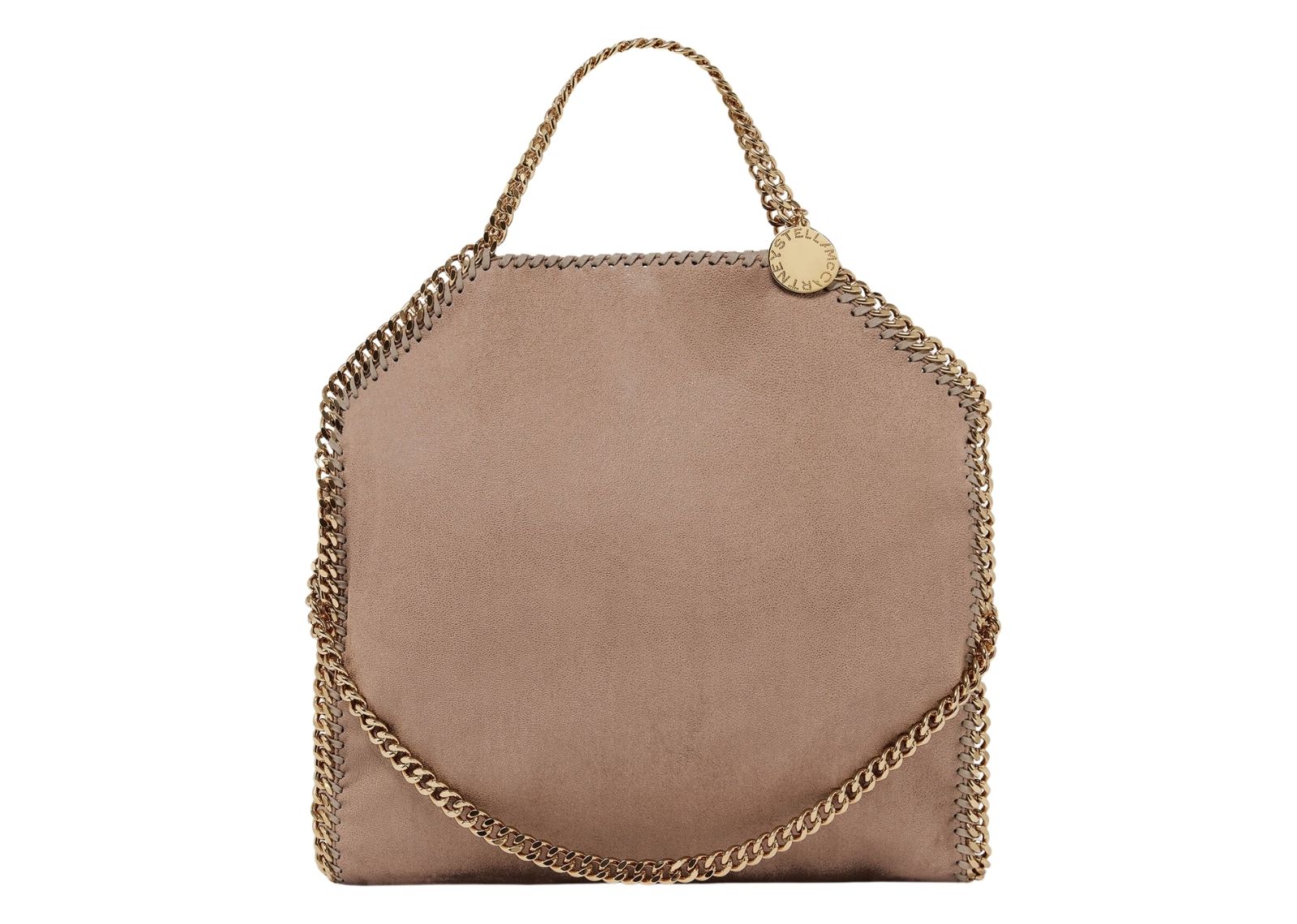 stella mccartney falabella fold over tote bag moss gold 1 1