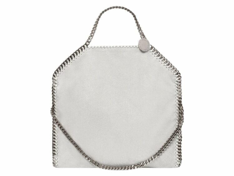 stella mccartney falabella fold over tote bag pearl grey 1 1