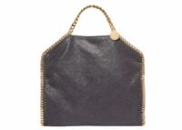 stella mccartney falabella fold over tote bag shadow black gold 1 1