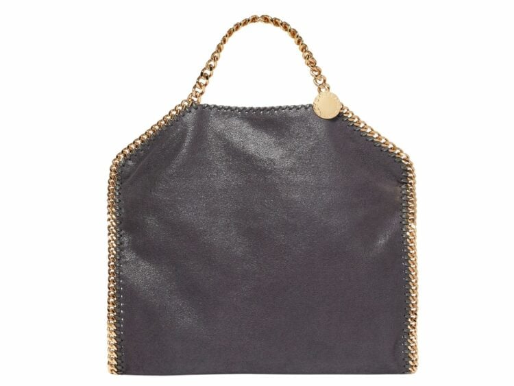 stella mccartney falabella fold over tote bag shadow black gold 1 1
