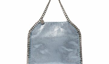 Stella McCartney Falabella Mini Metallic Tote Bag Sapphire Blue