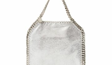Stella McCartney Falabella Mini Metallic Tote Bag Silver