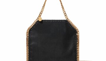 Stella McCartney Falabella Mini Tote Bag Black Gold