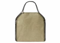 Stella McCartney Falabella Mini Tote Bag Clotted Cream Silver