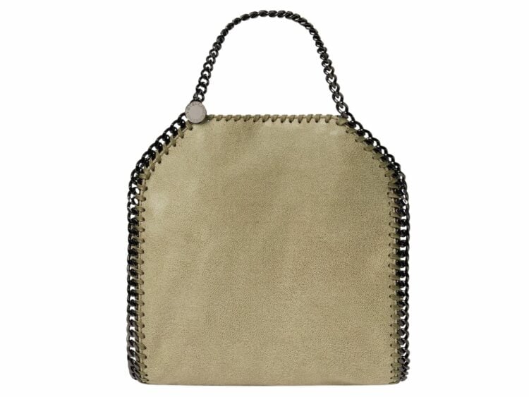 stella mccartney falabella mini tote bag clotted cream silver 1 1