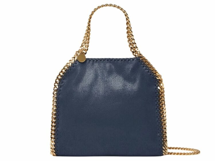 stella mccartney falabella mini tote bag indigo moon gold 1 1