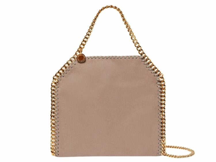stella mccartney falabella mini tote bag moss gold 1 1