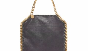 Stella McCartney Falabella Mini Tote Bag Shadow Black Gold