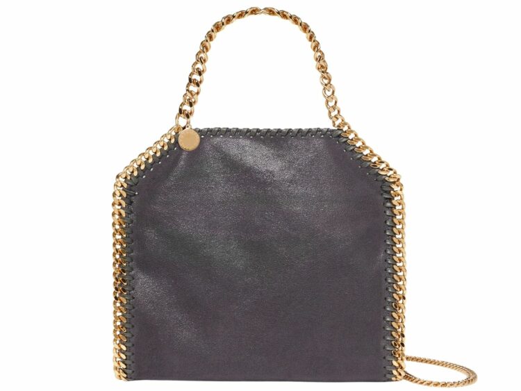 stella mccartney falabella mini tote bag shadow black gold 1 1