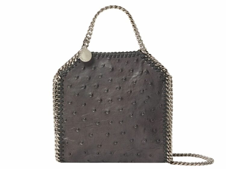 stella mccartney falabella ostrich tiny tote bag slate 1 1