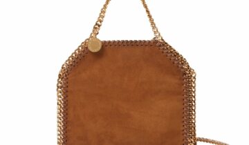 Stella McCartney Falabella Suede Tiny Tote Bag Brandy