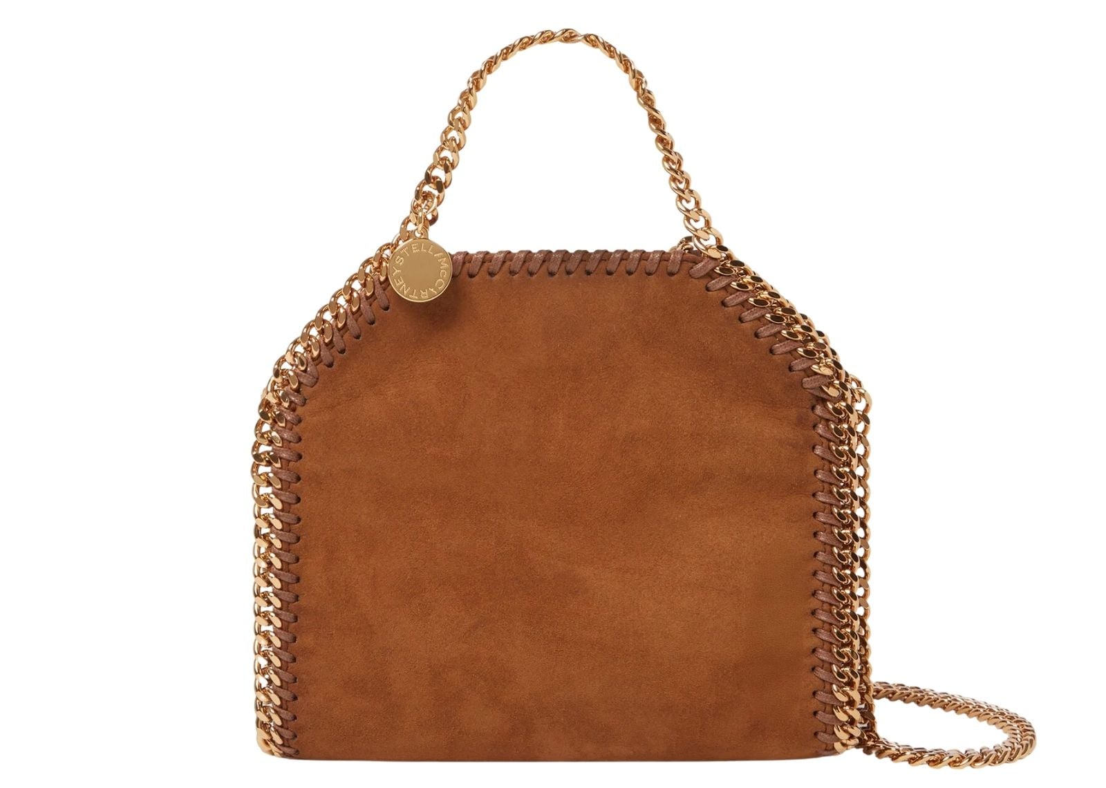 stella mccartney falabella suede tiny tote bag brandy 1 1