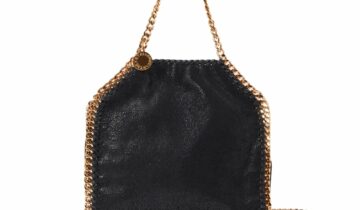 Stella McCartney Falabella Tiny Tote Bag Black Gold