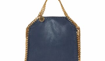 Stella McCartney Falabella Tiny Tote Bag Indigo Moon Gold