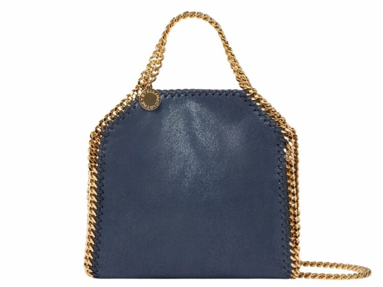 stella mccartney falabella tiny tote bag indigo moon gold 1 1