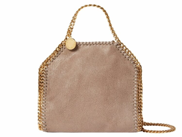 stella mccartney falabella tiny tote bag moss gold 1 1
