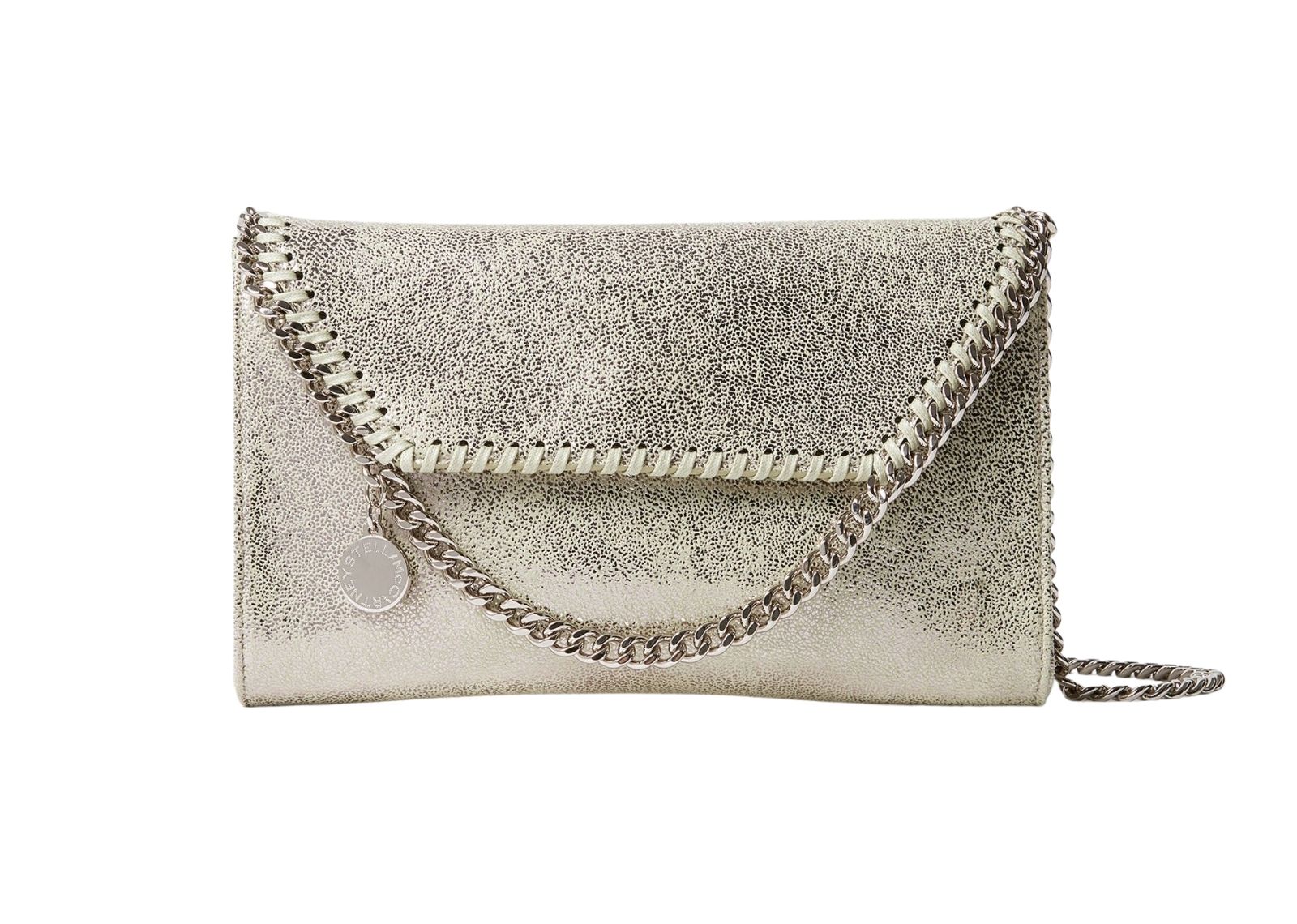 stella mccartney falabella wallet on chain light lime green 1 1