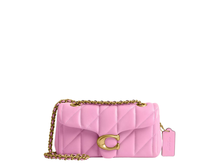 coach tabby shoulder bag 20 pillow quilting brassflower pink 1 1