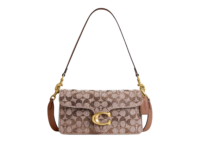 Coach Tabby Shoulder Bag 26 Crystal Signature Jacquard Brass/Mushroom