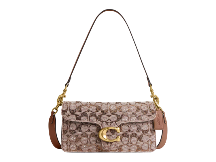 coach tabby shoulder bag 26 crystal signature jacquard brassmushroom 1 1