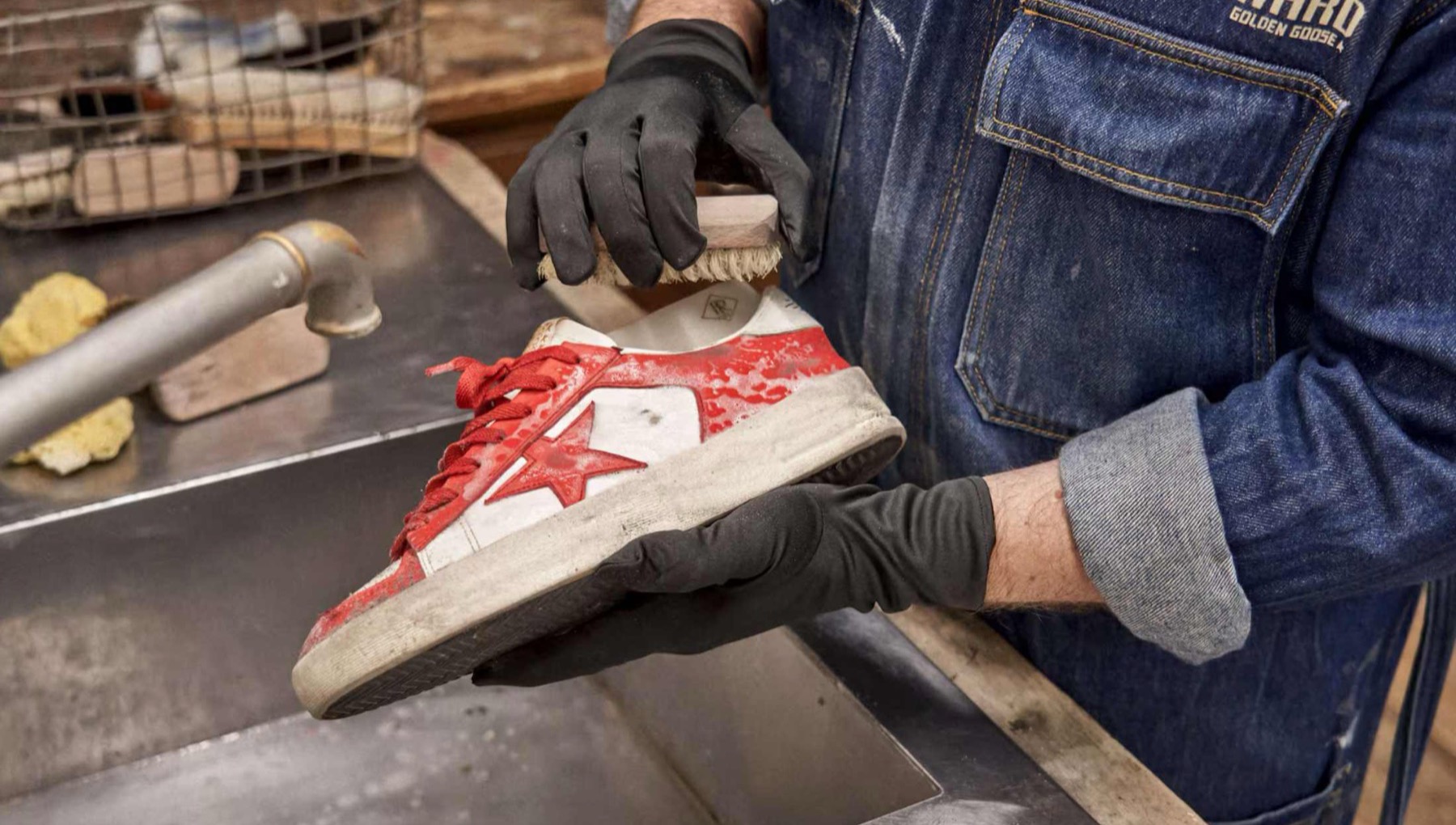 Golden Goose simli Swarovski taşlı modeller Sneaker Baker