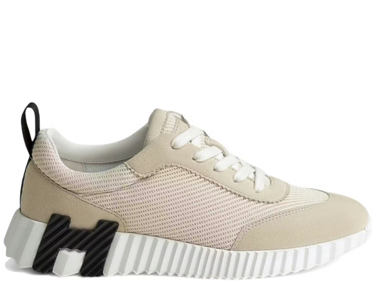 hermes bouncing sneaker light beige black white w 1 1